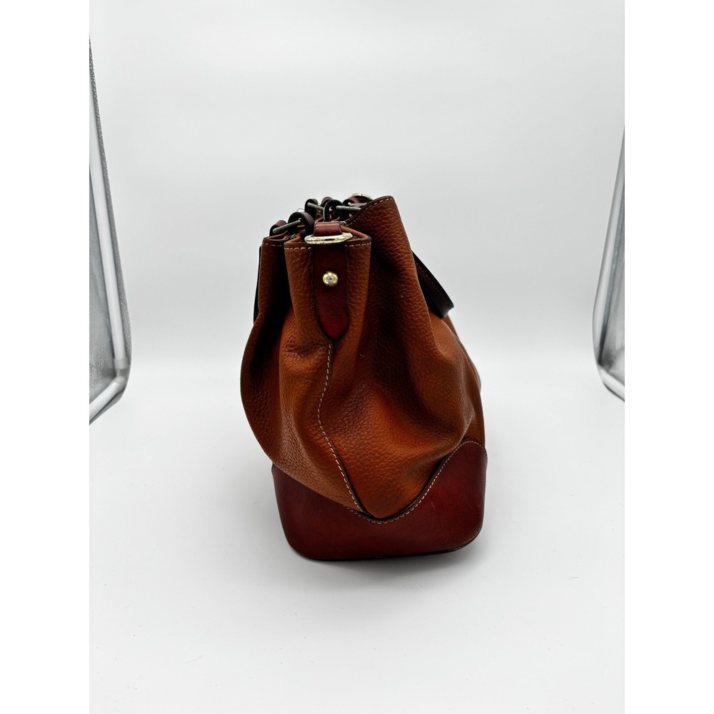 Dooney & Bourke Pebbled Leather Satchel Bag Ginger Brown Handbag - Picture 4 of 7